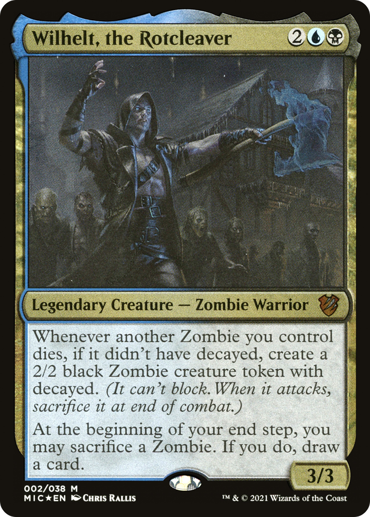 Wilhelt, the Rotcleaver (Display Commander) - Thick Stock (MIC-002) [Midnight Hunt Commander Display Commanders] Foil