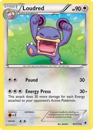 Loudred (84/119) [XY  Phantom Forces] Reverse Holofoil - Uncommon