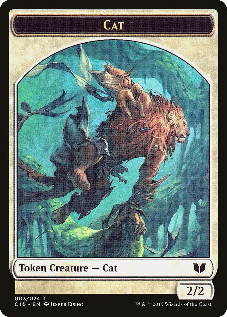 Cat // Zombie Double-Sided Token (C15-3 // 8) [Commander 2015 Tokens]