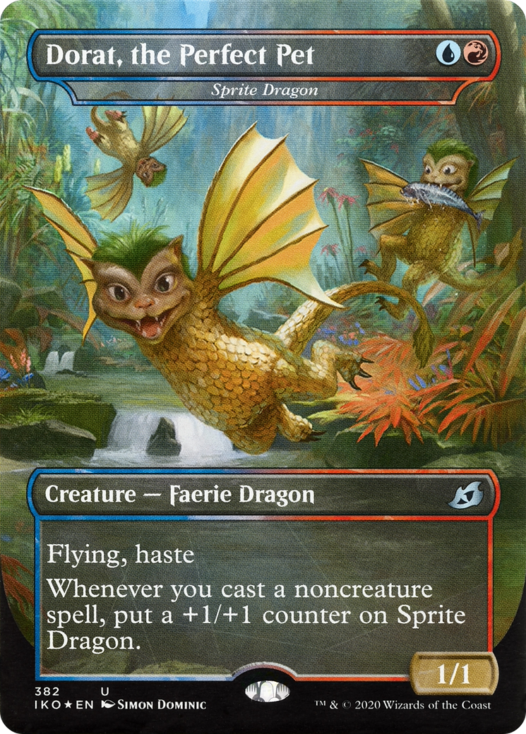 Dorat, the Perfect Pet - Sprite Dragon (IKO-382) (Borderless) [Ikoria: Lair of Behemoths]