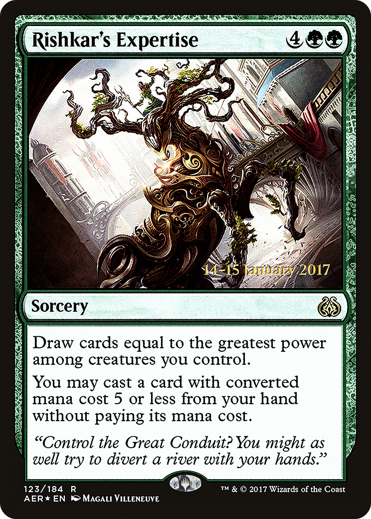 Rishkar's Expertise (PRE-123S) [Aether Revolt Promos] Foil