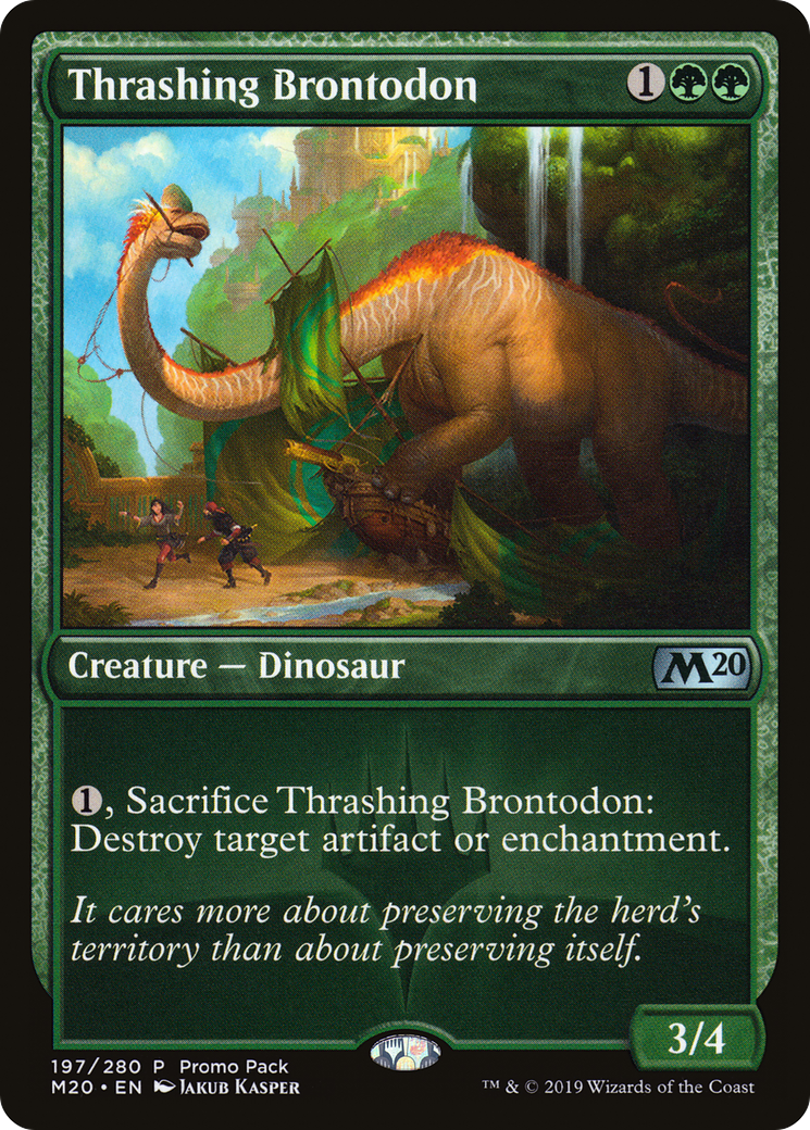 Thrashing Brontodon (PPM20-197) [Promo Pack: Core Set 2020 Promos] Foil