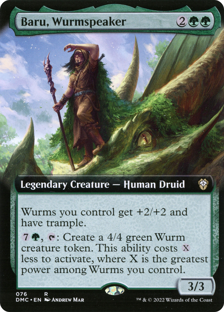 Baru, Wurmspeaker (Extended Art) (DMC-076) [Dominaria United Commander] Foil