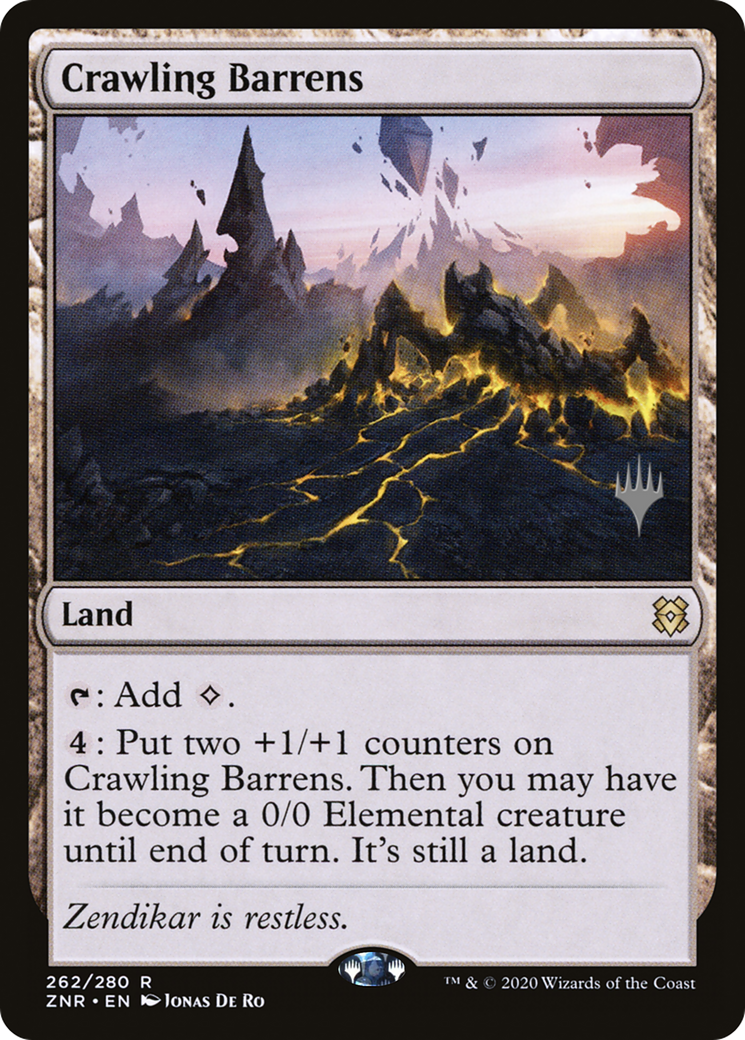 Crawling Barrens (PPZNR-262) [Promo Pack: Zendikar Rising Promos]