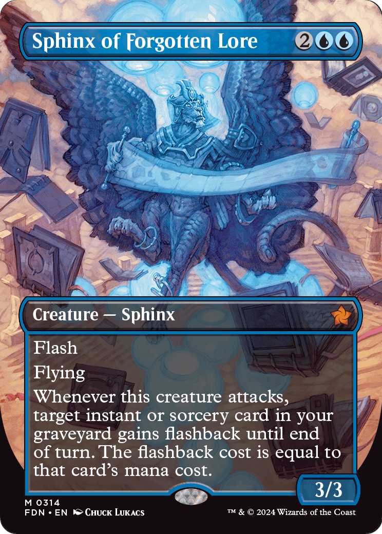 Sphinx of Forgotten Lore (Borderless) (FDN-314) [Foundations] Foil