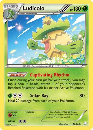Ludicolo (12/160) [XY  Primal Clash] Reverse Holofoil - Holo Rare