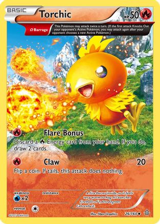 Torchic (Omega) (026/160) [XY  Primal Clash] Reverse Holofoil - Uncommon