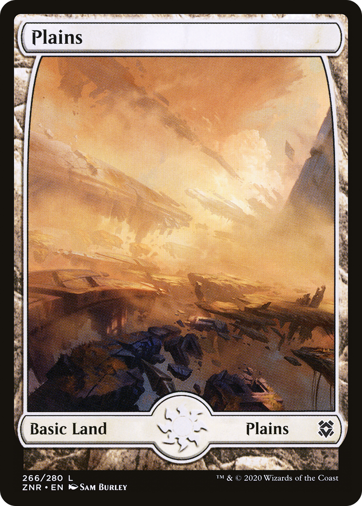 Plains (266) - Full Art (ZNR-266) [Zendikar Rising] Foil