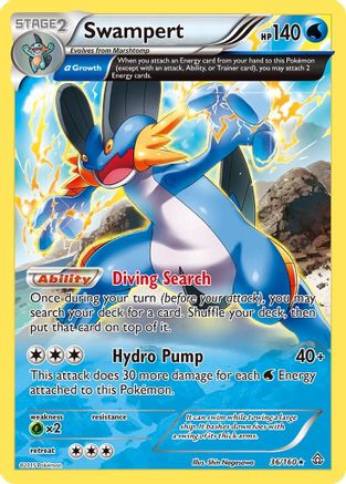 Swampert (Alpha) (036/160) [XY  Primal Clash] Reverse Holofoil - Holo Rare
