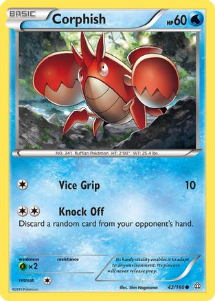 Corphish (42/160) [XY  Primal Clash] Reverse Holofoil - Common
