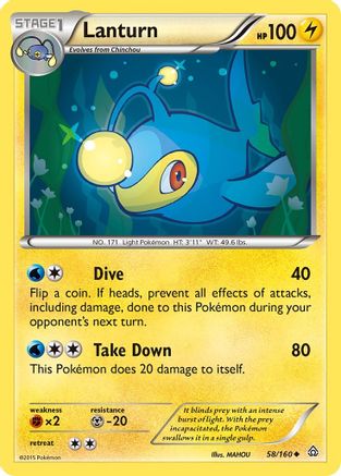 Lanturn (58/160) [XY  Primal Clash] Reverse Holofoil - Uncommon
