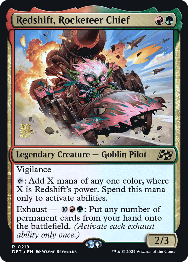 Redshift, Rocketeer Chief (PRE-218) [Prerelease Cards] Foil