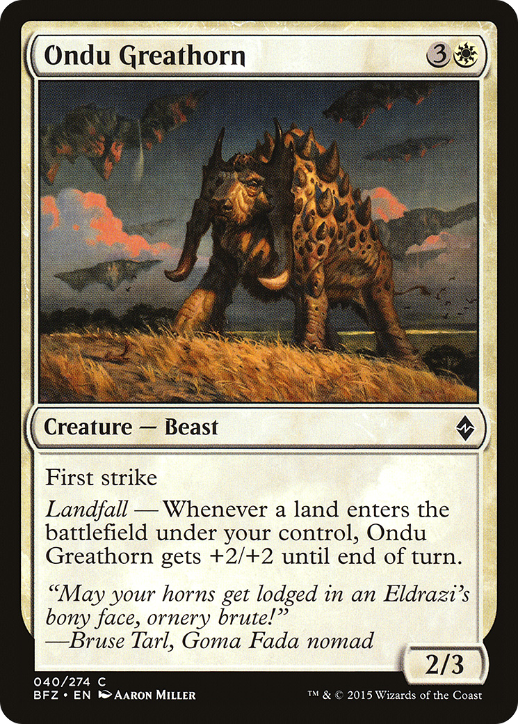 Ondu Greathorn (BFZ-040) [Battle for Zendikar] Foil