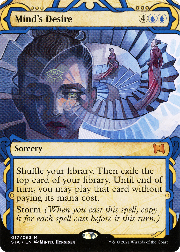 Mind's Desire (STA-017) (Showcase) (Borderless) [Strixhaven Mystical Archive] Foil