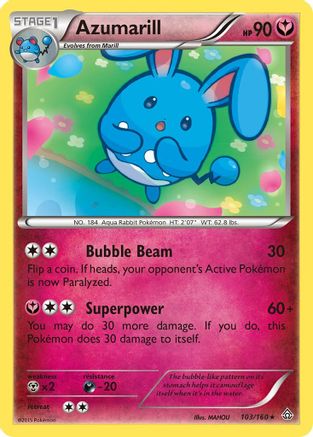 Azumarill (103/160) [XY  Primal Clash] Reverse Holofoil - Rare