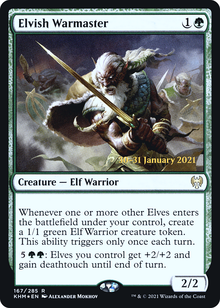 Elvish Warmaster (PRE-167S) [Kaldheim Promos] Foil