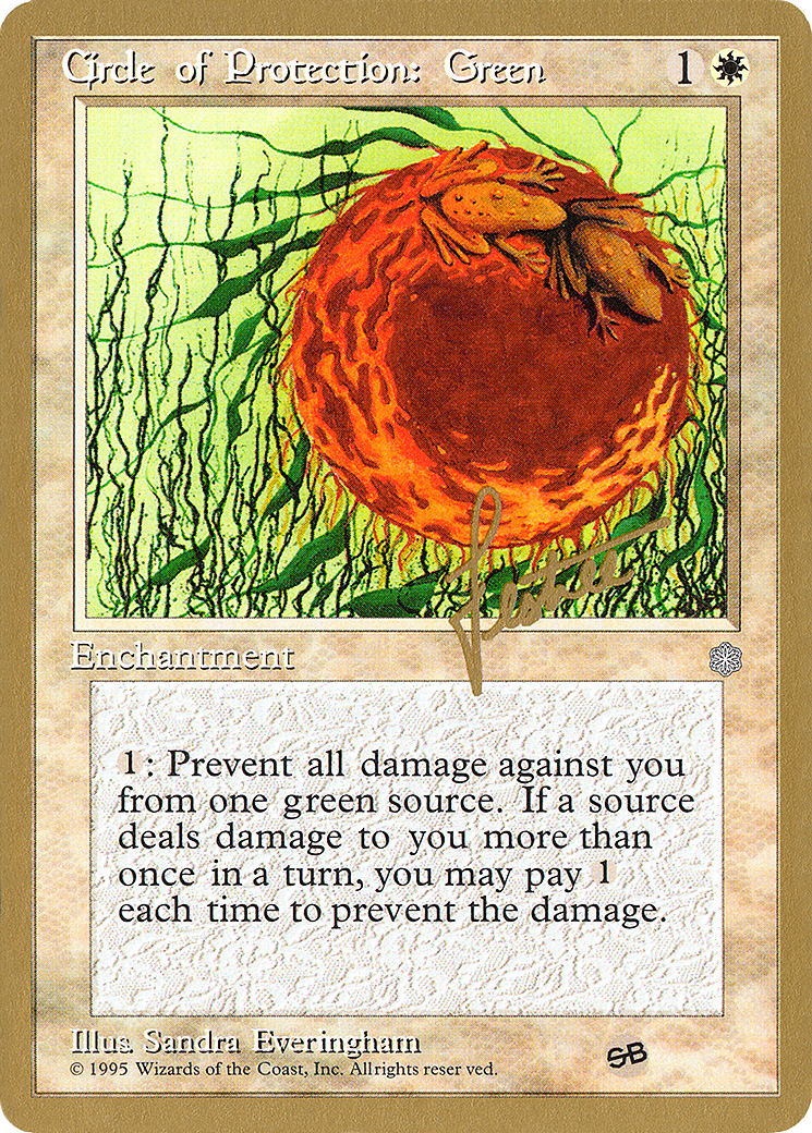 Circle of Protection: Green - 1996 Bertrand Lestree (ICE) (SB) [Pro Tour Collector Set]