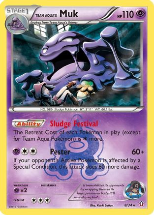 Team Aqua's Muk (008/34) [Double Crisis] Reverse Holofoil - Holo Rare