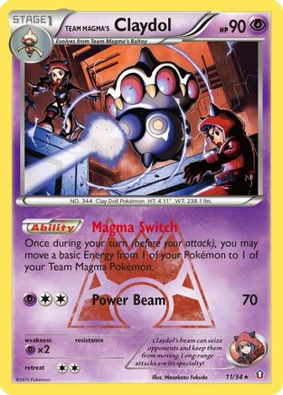 Team Magma's Claydol (011/34) [Double Crisis] Reverse Holofoil - Holo Rare