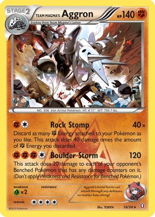 Team Magma's Aggron (014/34) [Double Crisis] Reverse Holofoil - Holo Rare