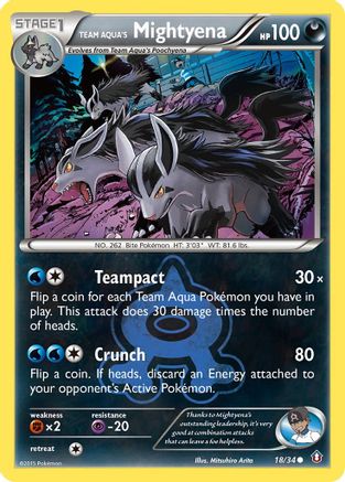 Team Aqua's Mightyena (018/34) [Double Crisis] Reverse Holofoil - Common