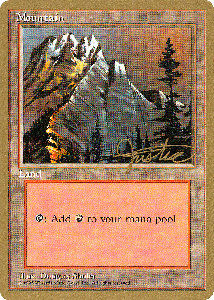 Mountain (A) - 1996 Mark Justice (4ED) [Pro Tour Collector Set]