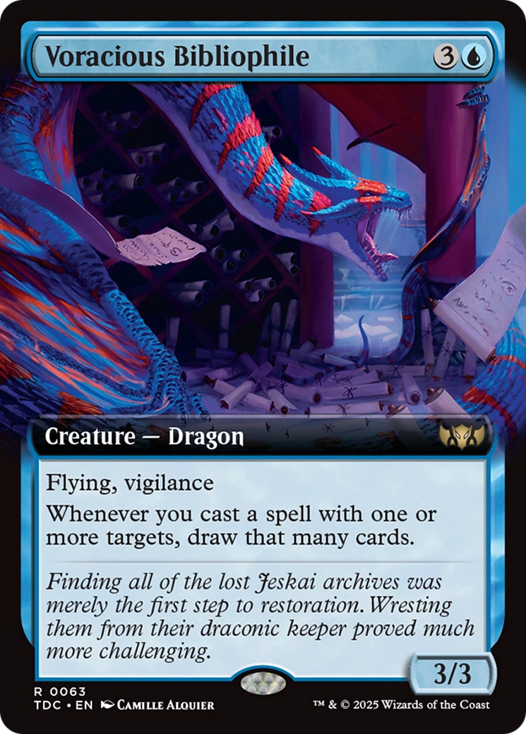 Voracious Bibliophile (Extended Art) (TDC-063) [Commander: Tarkir: Dragonstorm]