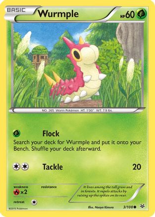 Wurmple (003/108) [XY  Roaring Skies] Reverse Holofoil - Common
