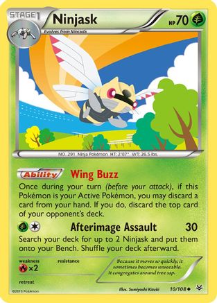 Ninjask (010/108) [XY  Roaring Skies] Reverse Holofoil - Uncommon