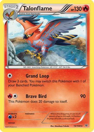 Talonflame (15/108) [XY  Roaring Skies] Reverse Holofoil - Rare