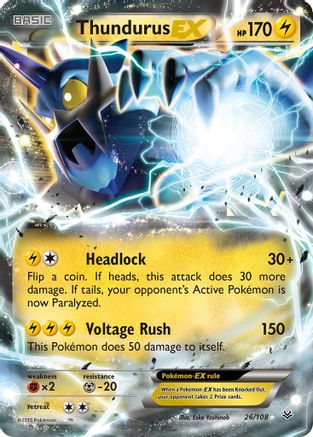 Thundurus EX (026/108) [XY  Roaring Skies] Holofoil - Ultra Rare