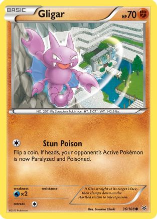 Gligar (036/108) [XY  Roaring Skies] Reverse Holofoil - Common