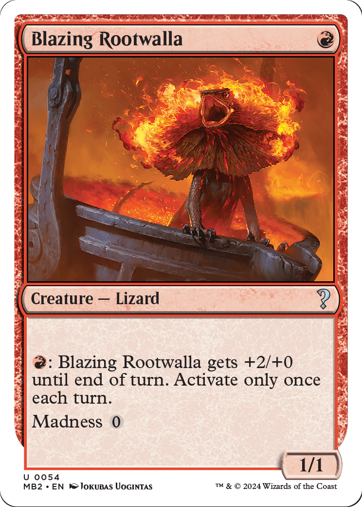 Blazing Rootwalla (White Border) (MB2-054) [Mystery Booster 2]