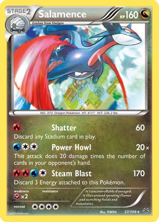 Salamence (057/108) [XY  Roaring Skies] Reverse Holofoil - Holo Rare