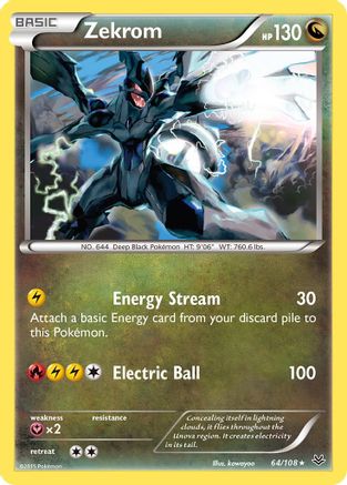 Zekrom (064/108) [XY  Roaring Skies] Reverse Holofoil - Holo Rare