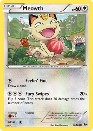 Meowth (067/108) [XY  Roaring Skies] Reverse Holofoil - Common
