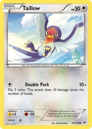 Taillow (070/108) [XY  Roaring Skies] Reverse Holofoil - Common