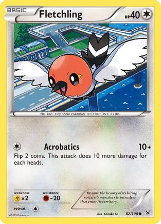 Fletchling (082/108) [XY  Roaring Skies] Reverse Holofoil - Common
