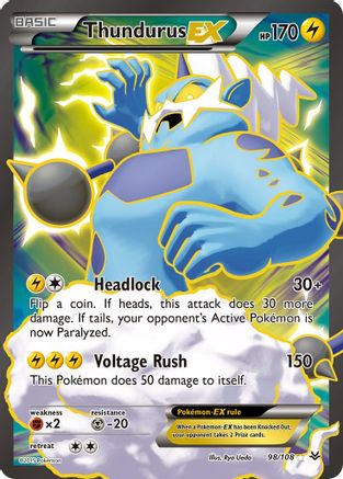 Thundurus EX (98 Full Art) (098/108) [XY  Roaring Skies] Holofoil - Ultra Rare