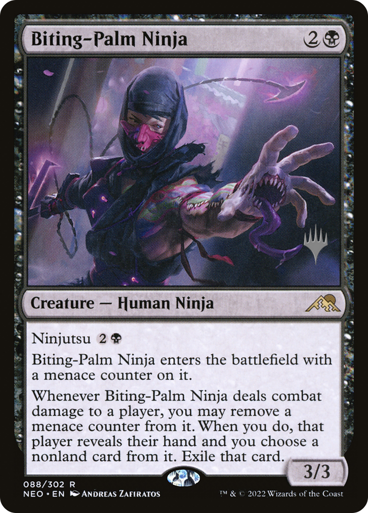 Biting-Palm Ninja (PPNEO-088) [Promo Pack: Kamigawa: Neon Dynasty Promos] Foil