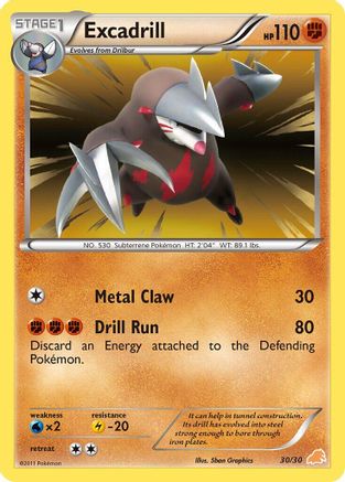 Excadrill (#30 Holo) (30) [BW Trainer Kit Excadrill & Zoroark] Holofoil - Common