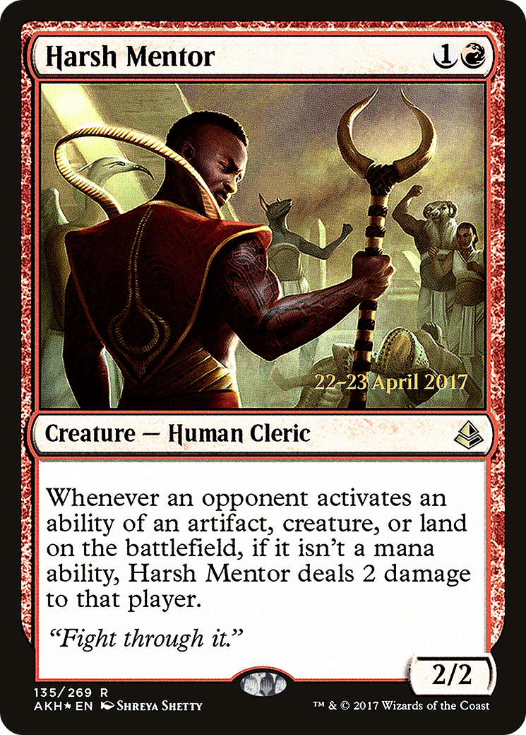 Harsh Mentor (PRE-135S) [Amonkhet Promos] Foil
