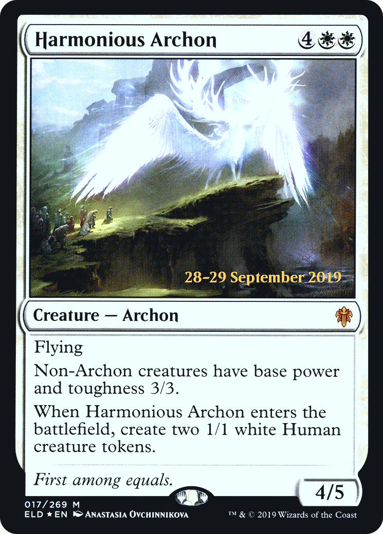 Harmonious Archon (PRE-17S) [Throne of Eldraine Promos] Foil
