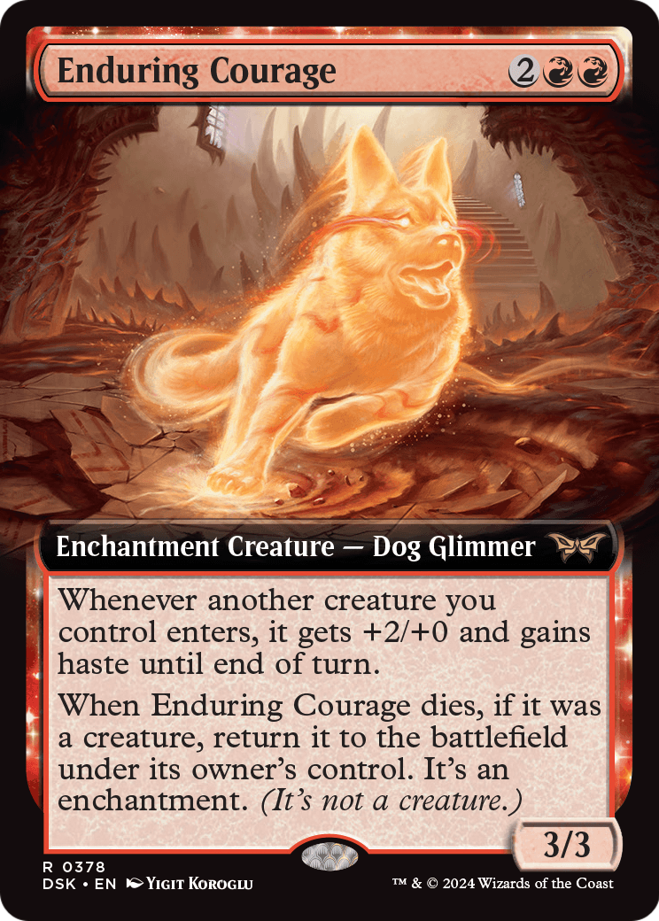 Enduring Courage (Extended Art) (DSK-378) [Duskmourn: House of Horror] Foil