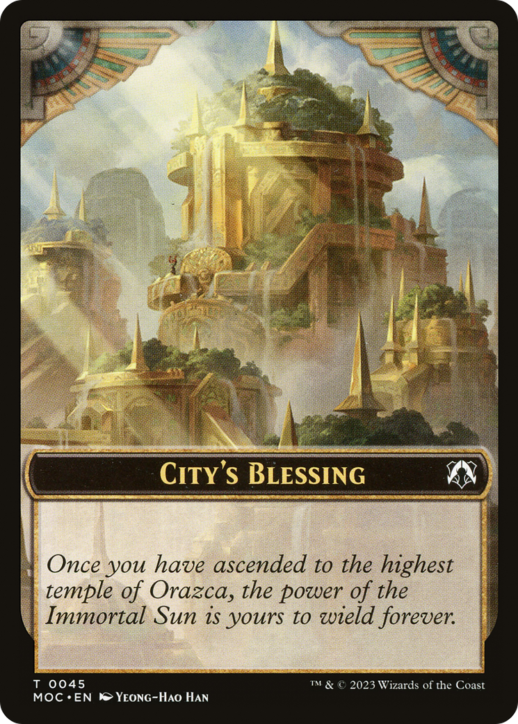 City's Blessing (TMOC-045) [March of the Machine Commander Tokens]
