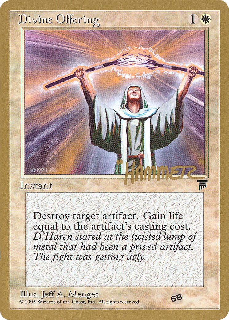 Divine Offering - 1996 Shawn "Hammer" Regnier (LEG) (SB) [Pro Tour Collector Set]