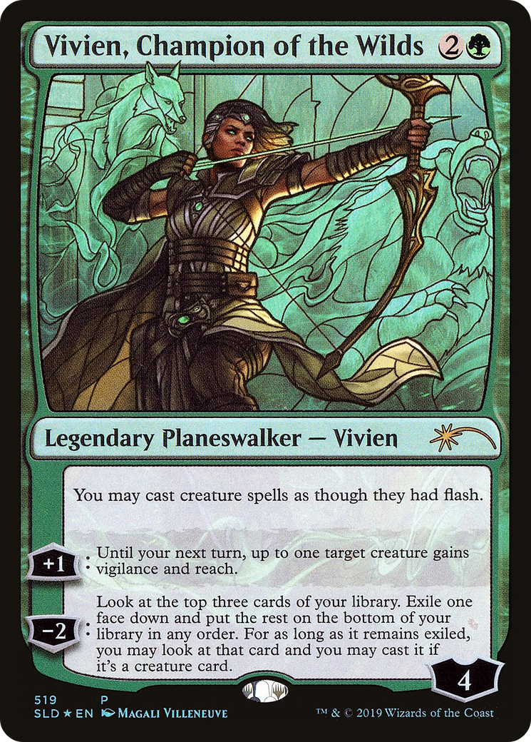 Vivien, Champion of the Wilds (Stained Glass) (SLD-519) [Secret Lair Drop] Foil