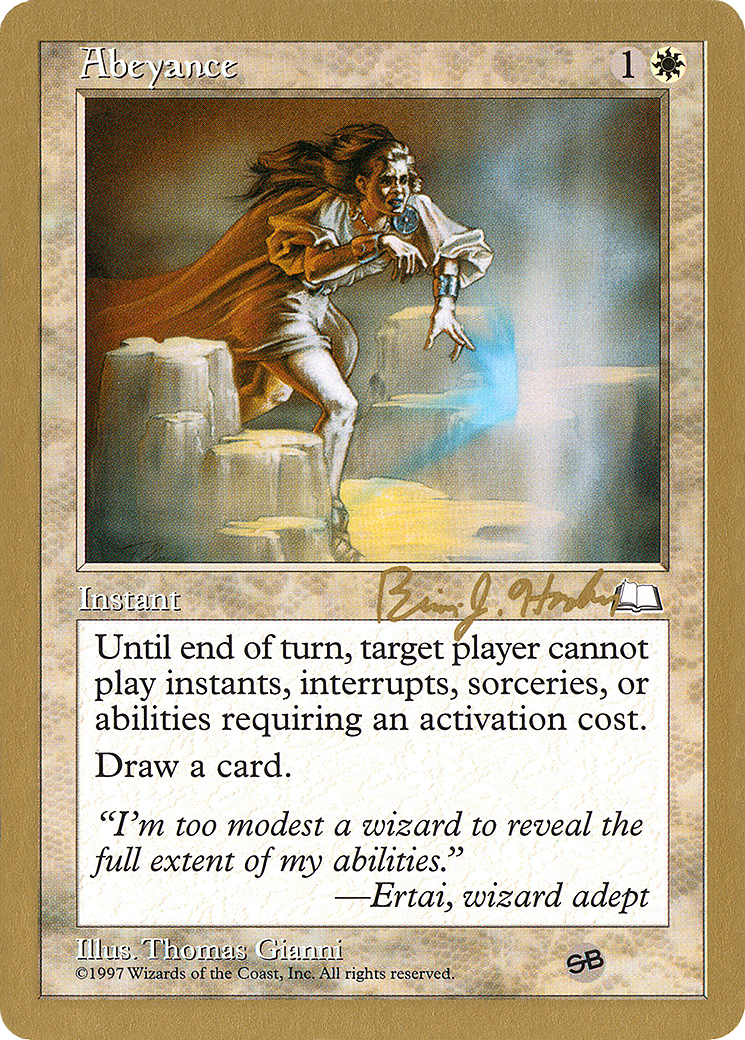 Abeyance - 1998 Brian Hacker (WTH) (SB) [World Championship Decks 1998]