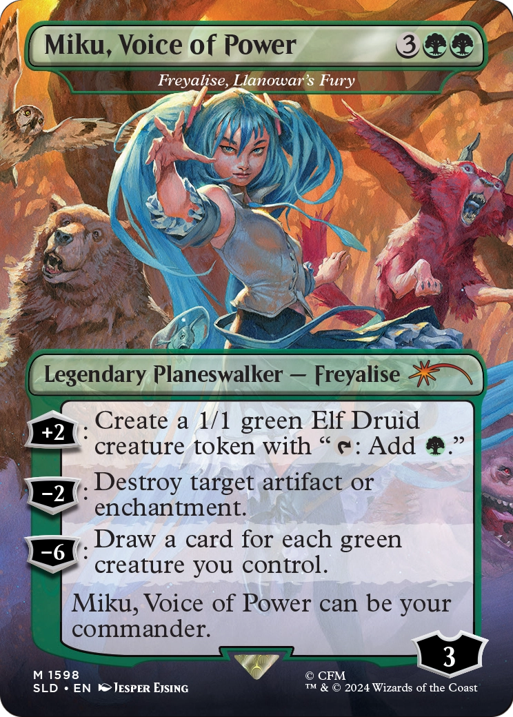 Freyalise, Llanowar's Fury (SLD-1598) (Borderless) [Secret Lair Drop]