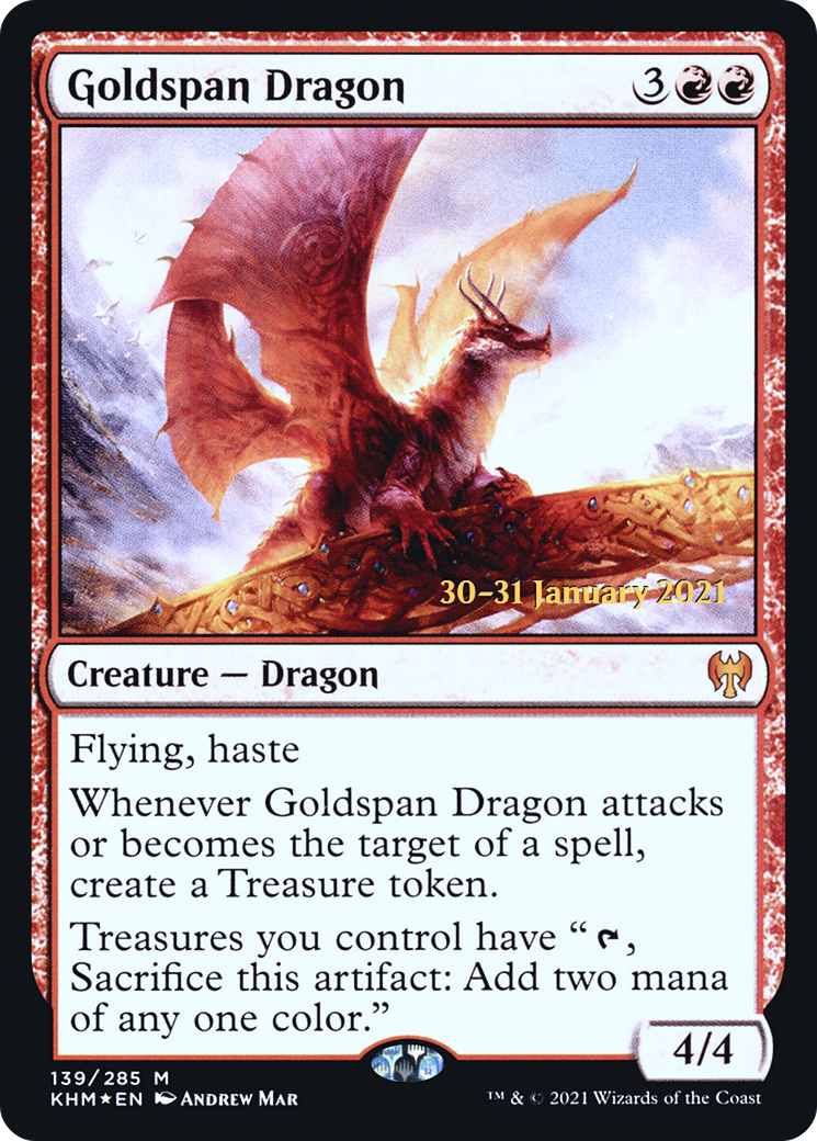 Goldspan Dragon (PRE-139S) [Kaldheim Promos] Foil